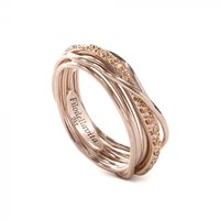 Anello Rubinia Donna Rock Collection Filo Della Vita in Oro rosa Diamante Brown AN7RBR-18 - AN7RBR-14